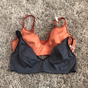 AERIE ORANGE AND BLUE BRA SET